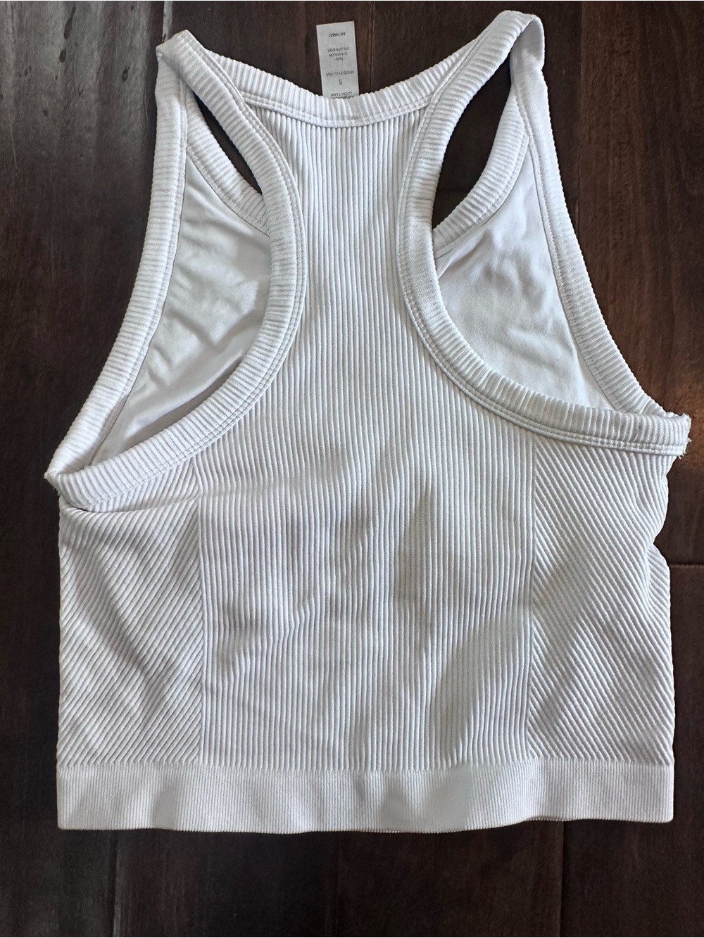 Yogalicious White Ribbed Racerback Tank - Picture 3 of 3